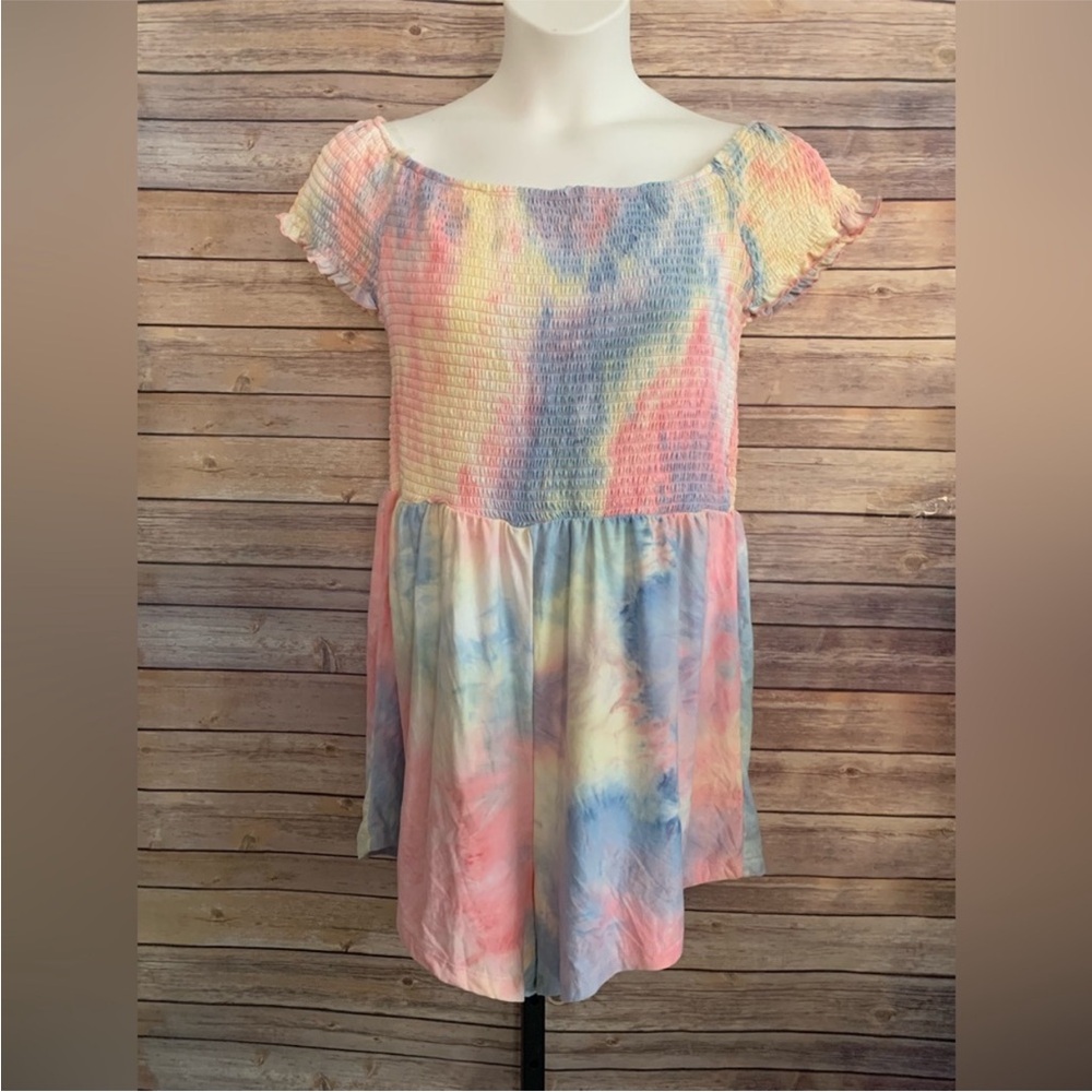 J for Justify Pastel Tie-Dye Romper - Size 3X